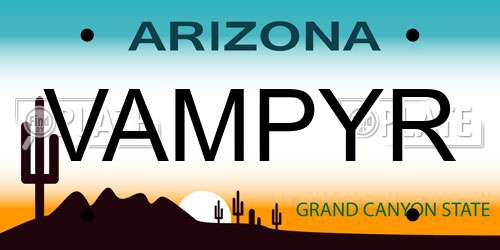 VAMPYR Arizona License Plate