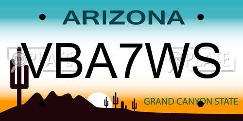 VBA7WS Arizona License Plate