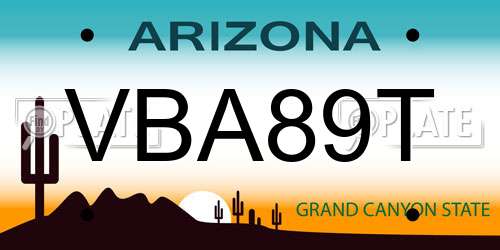 VBA89T Arizona License Plate