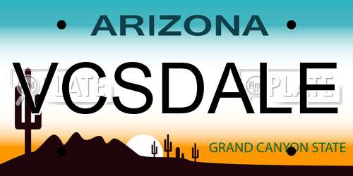 VCSDALE Arizona License Plate