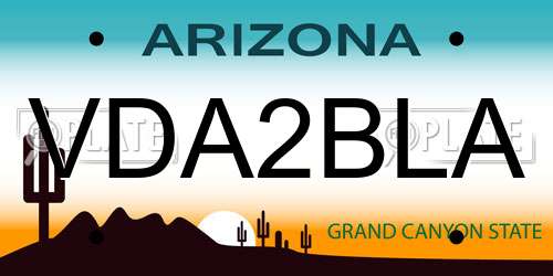 VDA2BLA Arizona License Plate
