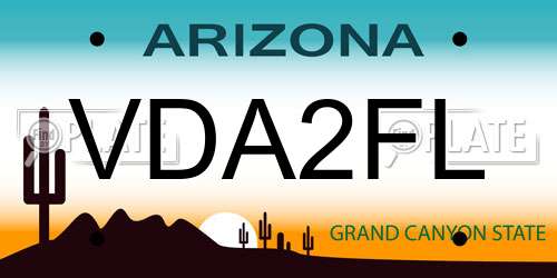 VDA2FL Arizona License Plate