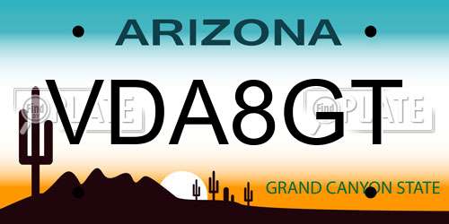 VDA8GT Arizona License Plate