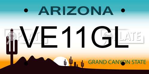 VE11GL Arizona License Plate
