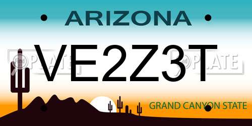 VE2Z3T Arizona License Plate