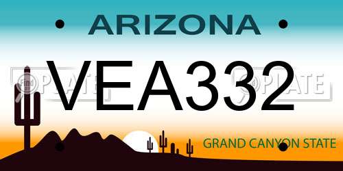VEA332 Arizona License Plate