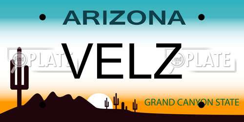 VELZ Arizona License Plate