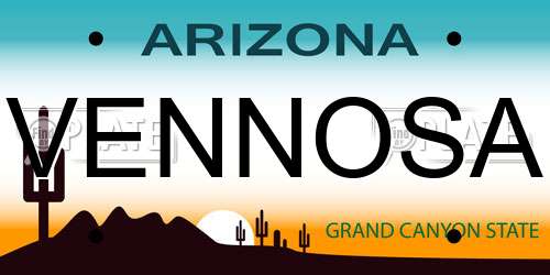 VENNOSA Arizona License Plate