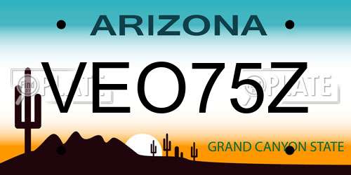 VEO75Z Arizona License Plate