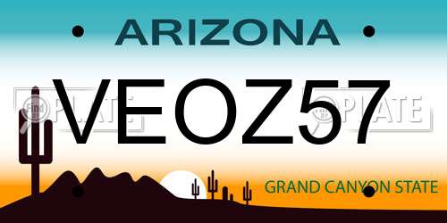 VEOZ57 Arizona License Plate