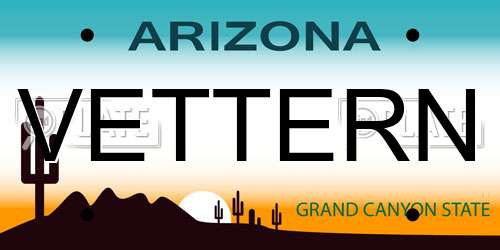 VETTERN Arizona License Plate