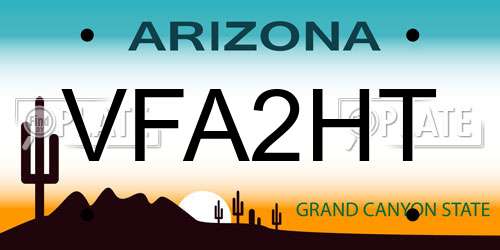 VFA2HT Arizona License Plate