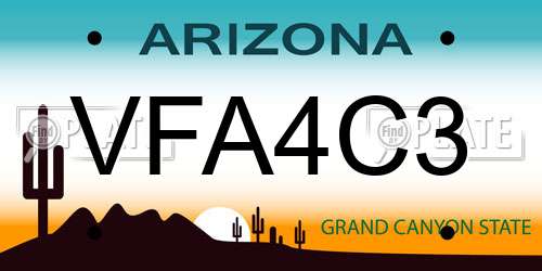 VFA4C3 Arizona License Plate