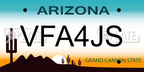 VFA4JS Arizona License Plate