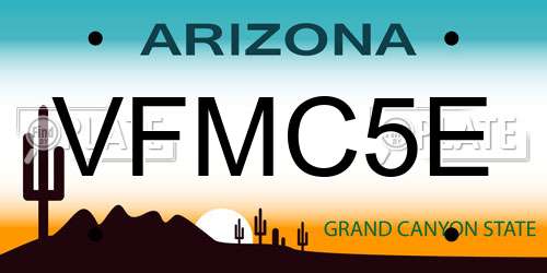 VFMC5E Arizona License Plate