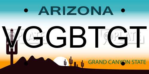 VGGBTGT Arizona License Plate