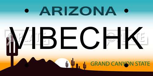 VIBECHK Arizona License Plate