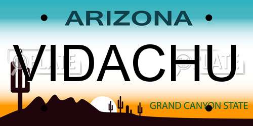 VIDACHU Arizona License Plate