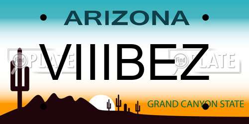 VIIIBEZ Arizona License Plate