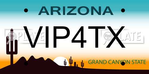 VIP4TX Arizona License Plate