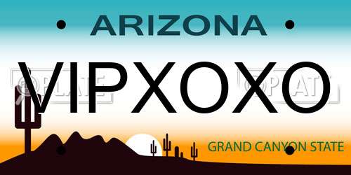 VIPXOXO Arizona License Plate