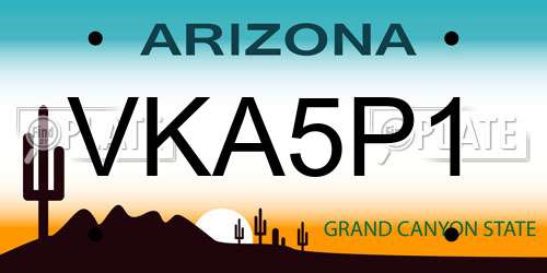 VKA5P1 Arizona License Plate
