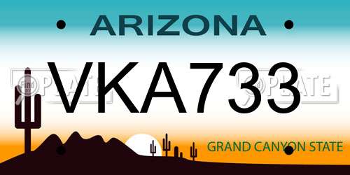 VKA733 Arizona License Plate