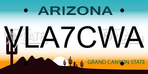VLA7CWA Arizona License Plate