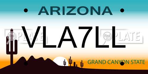 VLA7LL Arizona License Plate