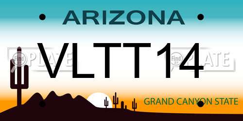 VLTT14 Arizona License Plate