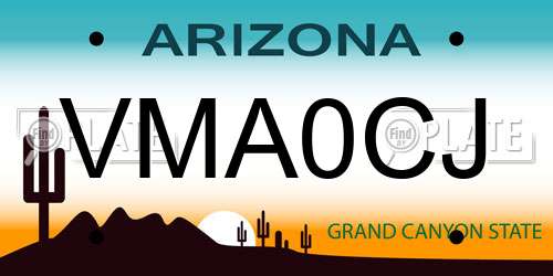 VMA0CJ Arizona License Plate
