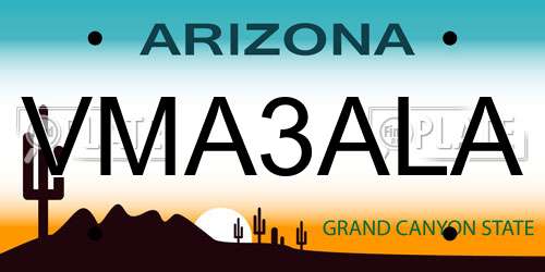 VMA3ALA Arizona License Plate