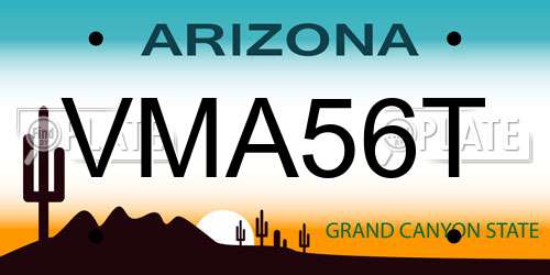 VMA56T Arizona License Plate