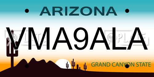 VMA9ALA Arizona License Plate