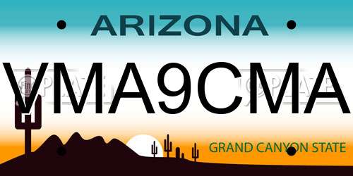 VMA9CMA Arizona License Plate