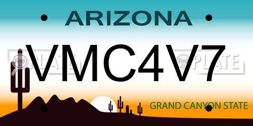 VMC4V7 Arizona License Plate