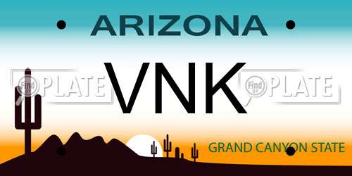 VNK Arizona License Plate