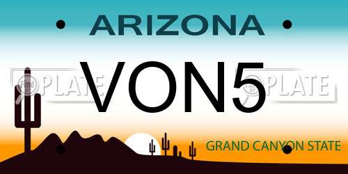 VON5 Arizona License Plate