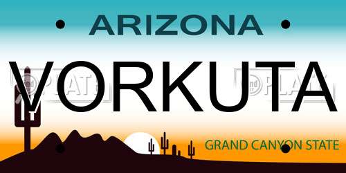 VORKUTA Arizona License Plate