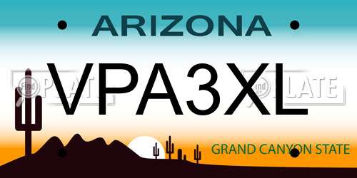VPA3XL Arizona License Plate