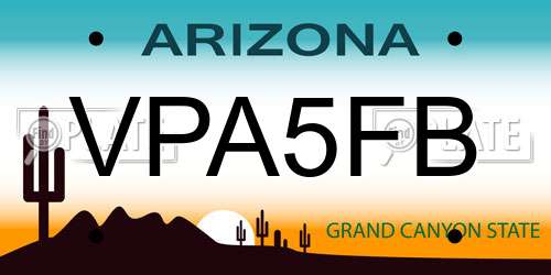 VPA5FB Arizona License Plate