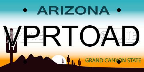 VPRTOAD Arizona License Plate