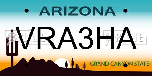 VRA3HA Arizona License Plate