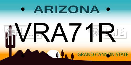 VRA71R Arizona License Plate