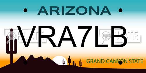 VRA7LB Arizona License Plate