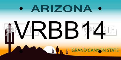 VRBB14 Arizona License Plate