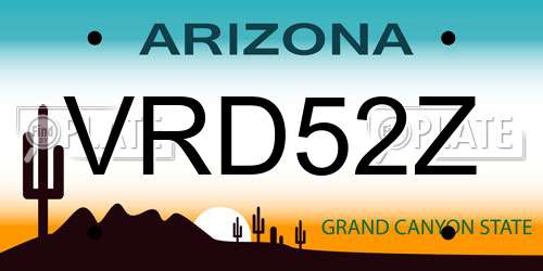 VRD52Z Arizona License Plate