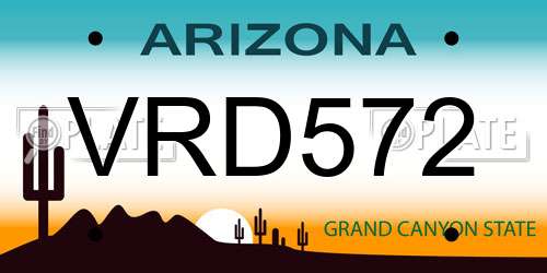 VRD572 Arizona License Plate
