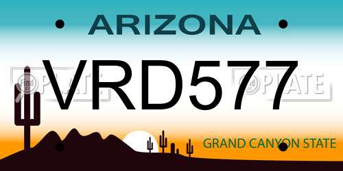 VRD577 Arizona License Plate