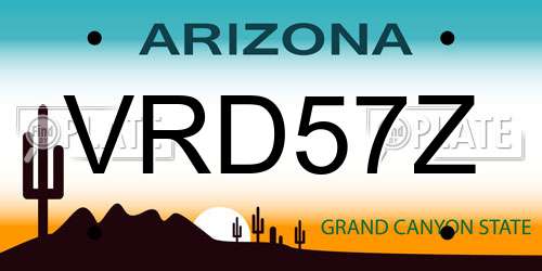 VRD57Z Arizona License Plate